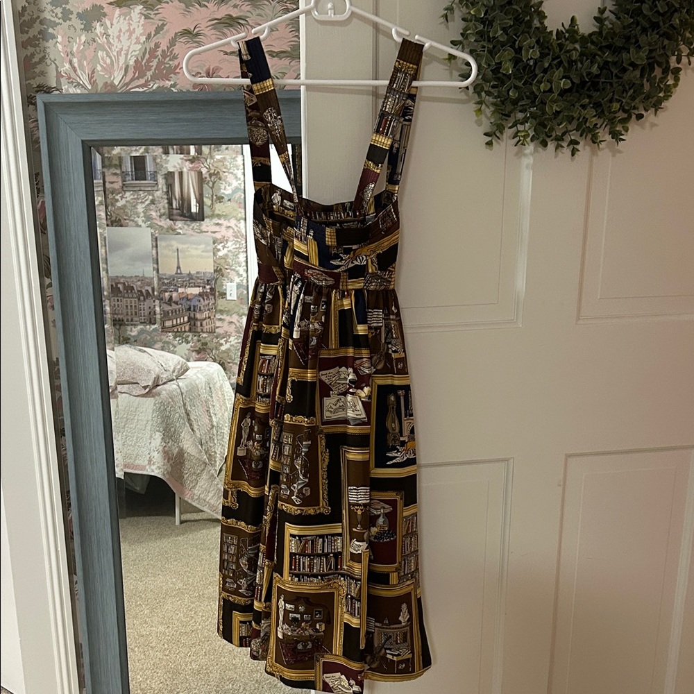 Vintage J. Crew Collection Silk Library Dress Rare! Retro Size 2 - Picture 4 of 16